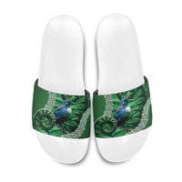 Tui Bird Koru Silver Fern Aotearoa Slide Sandals