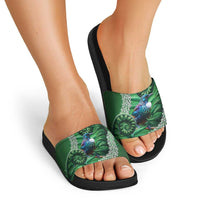Tui Bird Koru Silver Fern Aotearoa Slide Sandals