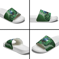 Tui Bird Koru Silver Fern Aotearoa Slide Sandals