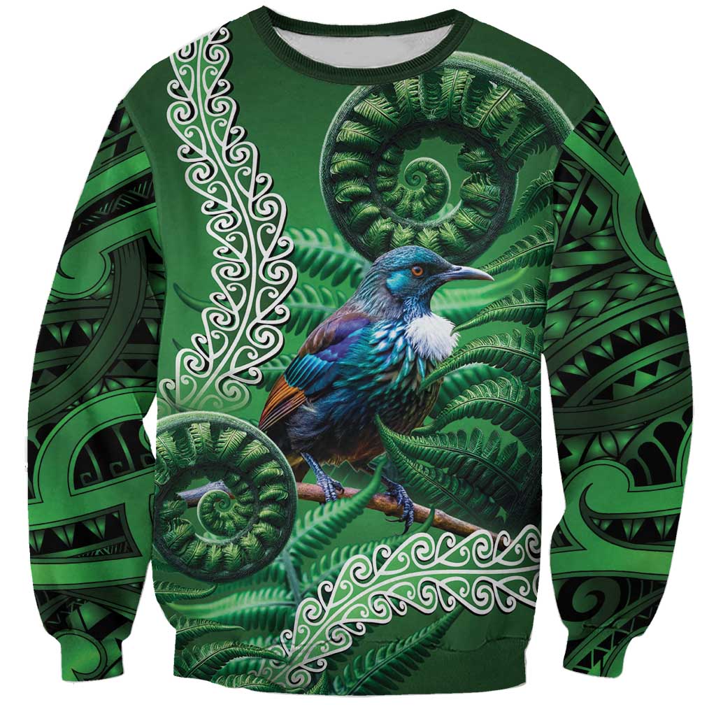 Tui Bird Koru Silver Fern Aotearoa Sweatshirt