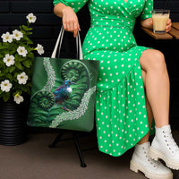 Tui Bird Koru Silver Fern Aotearoa Tote Bag