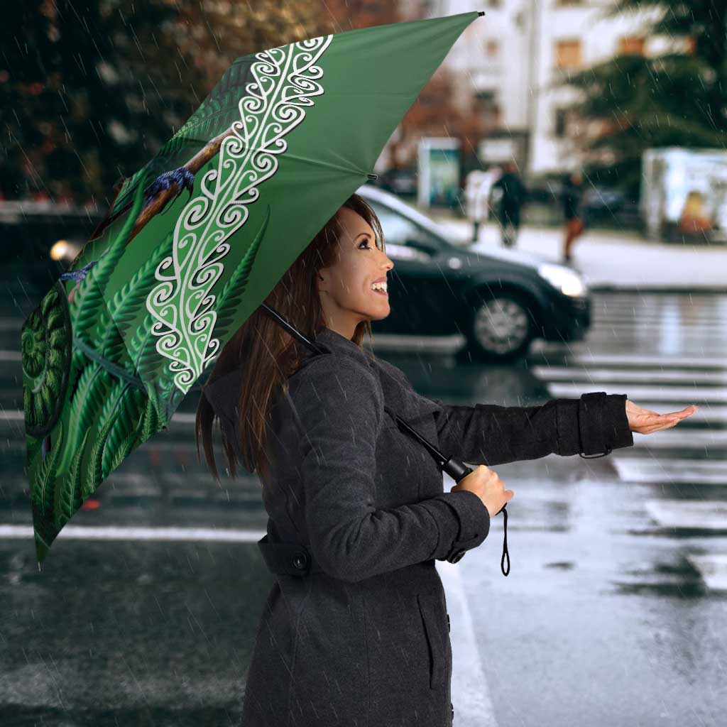 Tui Bird Koru Silver Fern Aotearoa Umbrella LT9 - Polynesian Pride