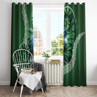 Tui Bird Koru Silver Fern Aotearoa Window Curtain