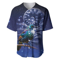 Tui Bird Matariki Galaxy Baseball Jersey Koru Silver Fern Aotearoa