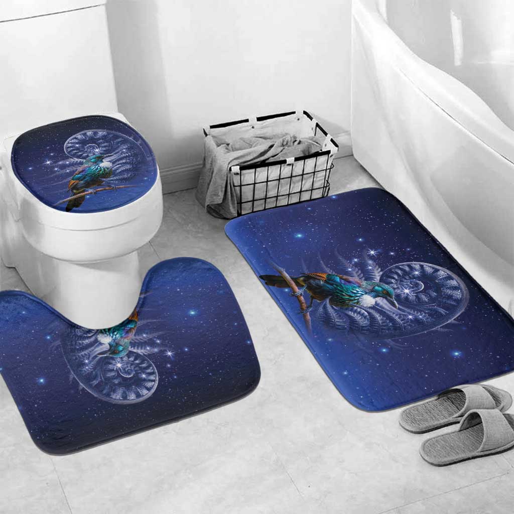 Tui Bird Matariki Galaxy Bathroom Set Koru Silver Fern Aotearoa