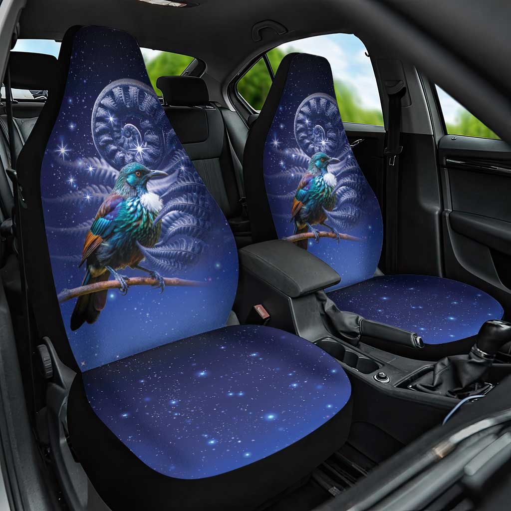 Tui Bird Matariki Galaxy Car Seat Cover Koru Silver Fern Aotearoa LT9 One Size Galaxy - Polynesian Pride