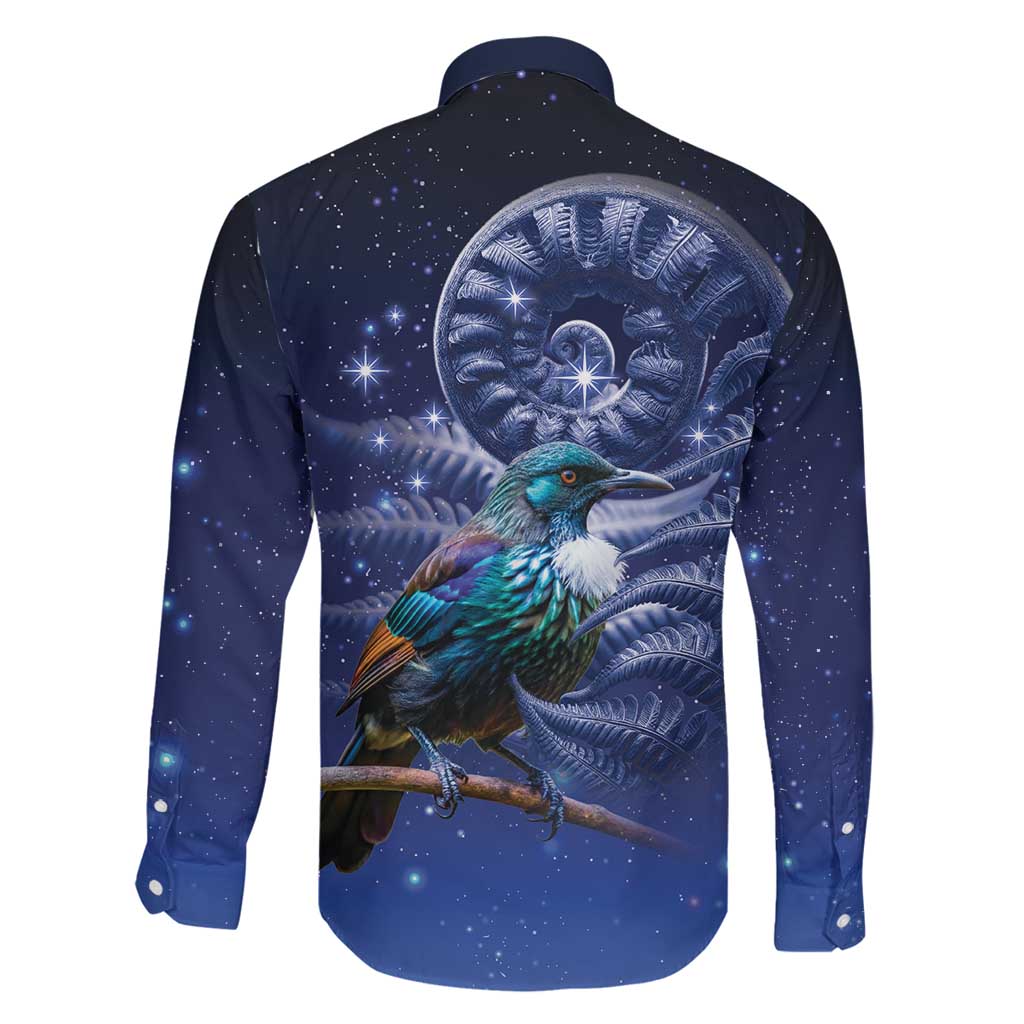 Tui Bird Matariki Galaxy Family Matching Tank Maxi Dress and Hawaiian Shirt Koru Silver Fern Aotearoa