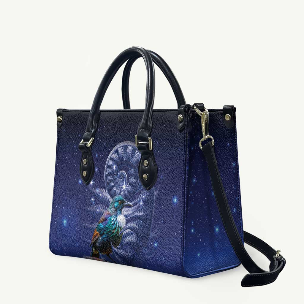 Tui Bird Matariki Galaxy Leather Bag Koru Silver Fern Aotearoa LT9 Galaxy - Polynesian Pride