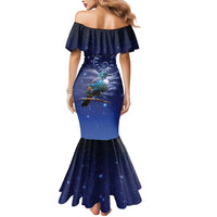 Tui Bird Matariki Galaxy Mermaid Dress Koru Silver Fern Aotearoa