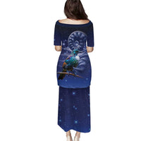 Tui Bird Matariki Galaxy Puletasi Koru Silver Fern Aotearoa LT9 - Polynesian Pride