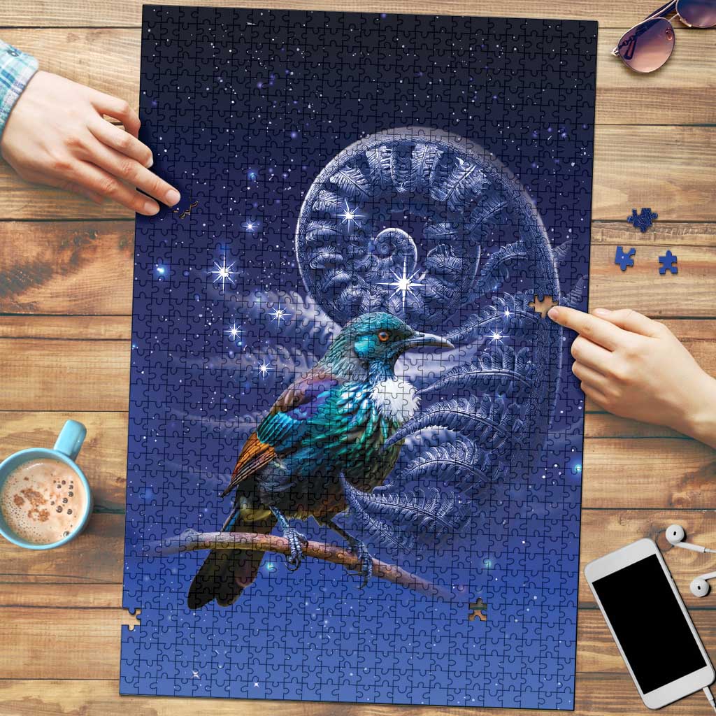 Tui Bird Matariki Galaxy Puzzle Koru Silver Fern Aotearoa