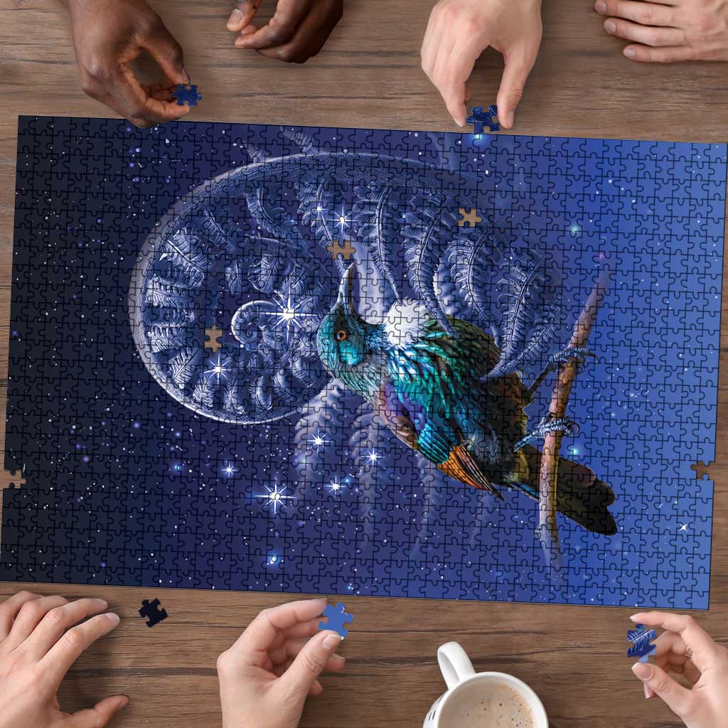 Tui Bird Matariki Galaxy Puzzle Koru Silver Fern Aotearoa