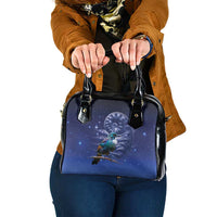 Tui Bird Matariki Galaxy Shoulder Handbag Koru Silver Fern Aotearoa