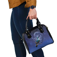 Tui Bird Matariki Galaxy Shoulder Handbag Koru Silver Fern Aotearoa