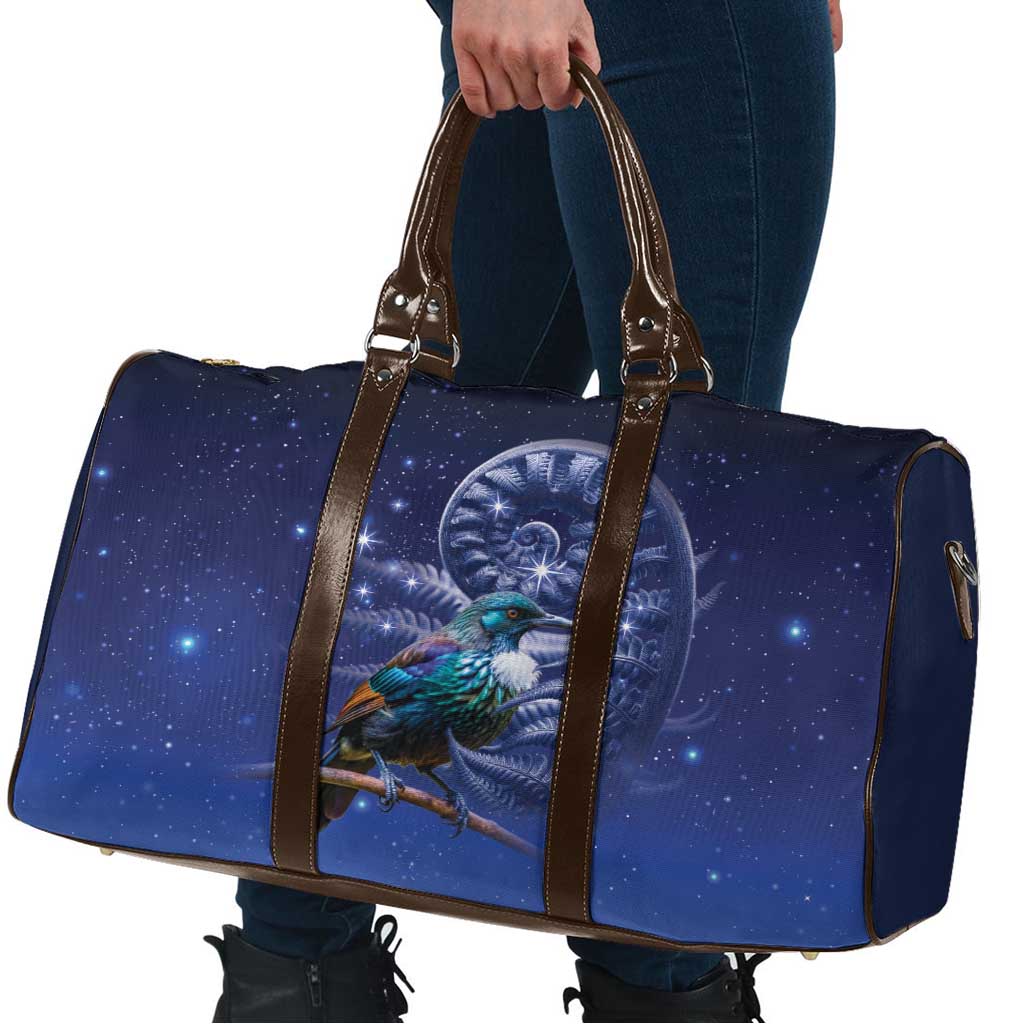 Tui Bird Matariki Galaxy Travel Bag Koru Silver Fern Aotearoa LT9 - Polynesian Pride