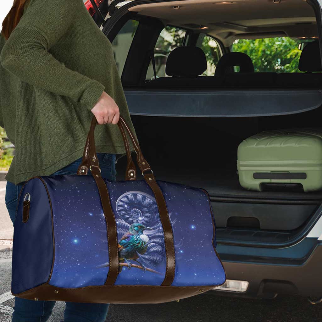 Tui Bird Matariki Galaxy Travel Bag Koru Silver Fern Aotearoa LT9 - Polynesian Pride