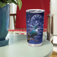 Tui Bird Matariki Galaxy Tumbler Cup Koru Silver Fern Aotearoa