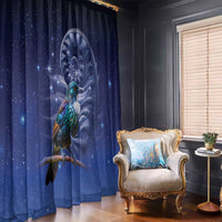 Tui Bird Matariki Galaxy Window Curtain Koru Silver Fern Aotearoa