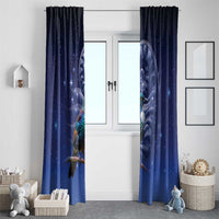 Tui Bird Matariki Galaxy Window Curtain Koru Silver Fern Aotearoa