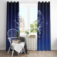 Tui Bird Matariki Galaxy Window Curtain Koru Silver Fern Aotearoa