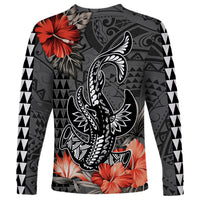 Hawaii Hammerhead Shark Long Sleeve Shirt Polynesian Vintage Vibes LT9 - Polynesian Pride