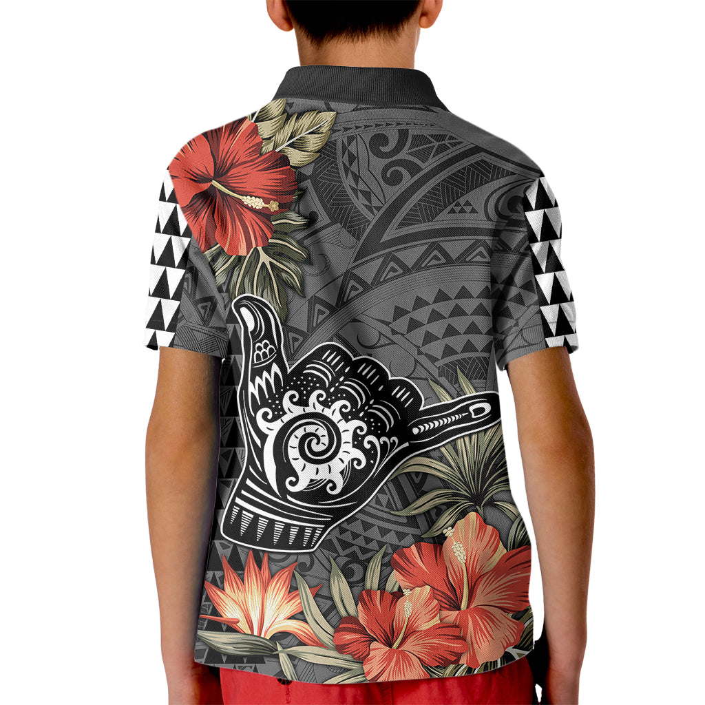 Hawaii Shaka Surf Hand Sign Kid Polo Shirt Polynesian Vintage Vibes LT9 - Polynesian Pride