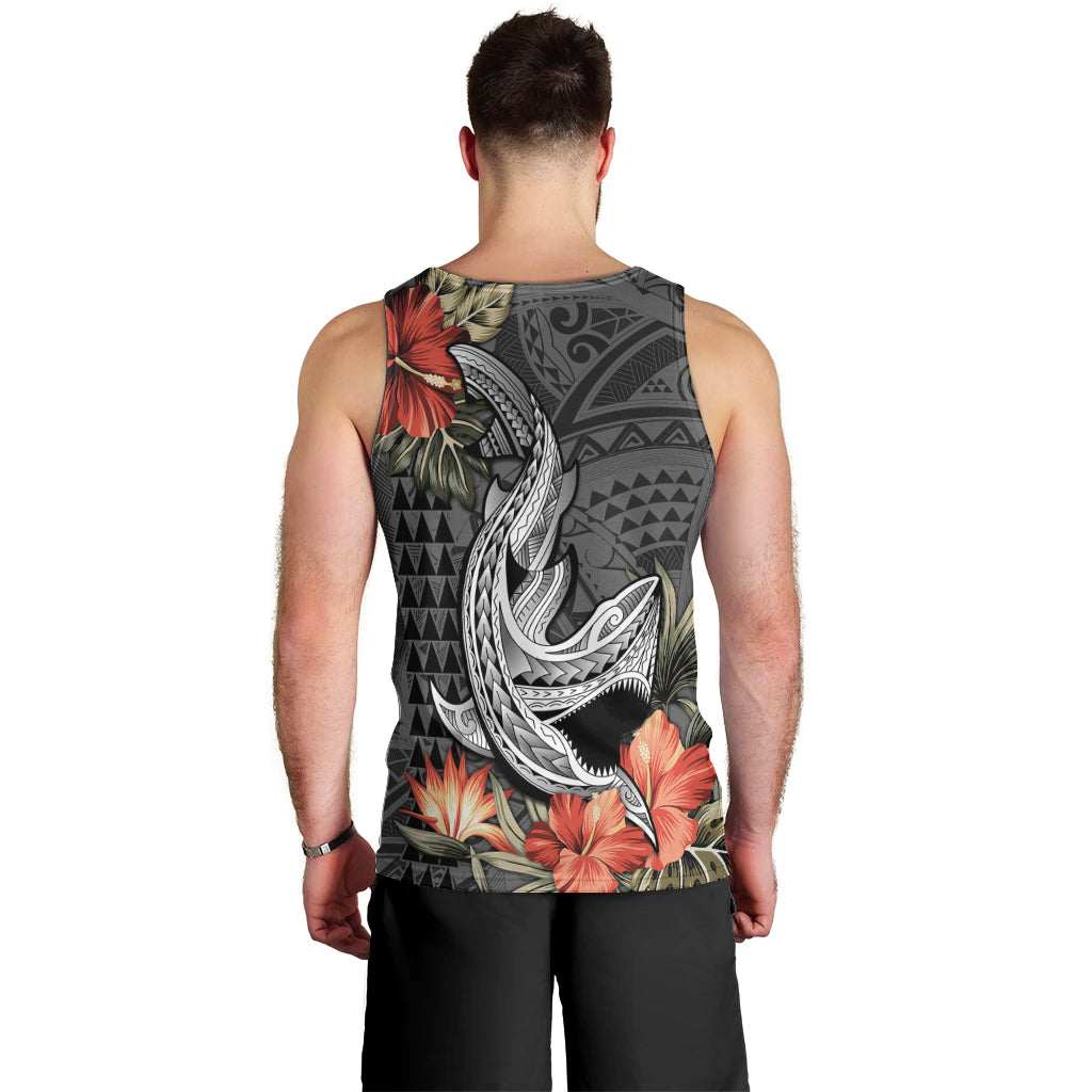 Hawaii Shark Tattoo Men Tank Top Polynesian Vintage Vibes LT9 - Polynesian Pride