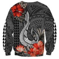 Personalised Hawaii Fish Hook Sweatshirt Polynesian Vintage Vibes LT9 - Polynesian Pride