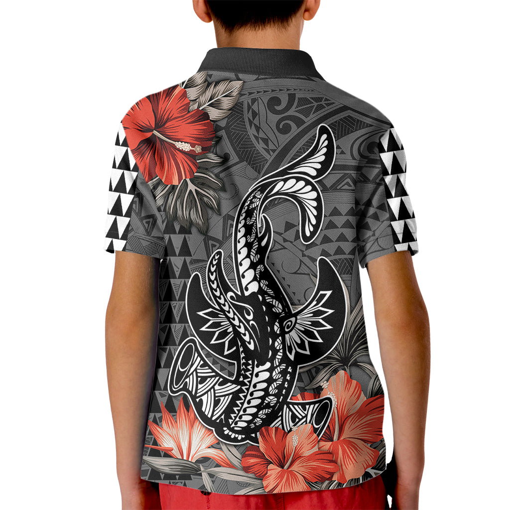 Personalised Hawaii Hammerhead Shark Kid Polo Shirt Polynesian Vintage Vibes LT9 - Polynesian Pride