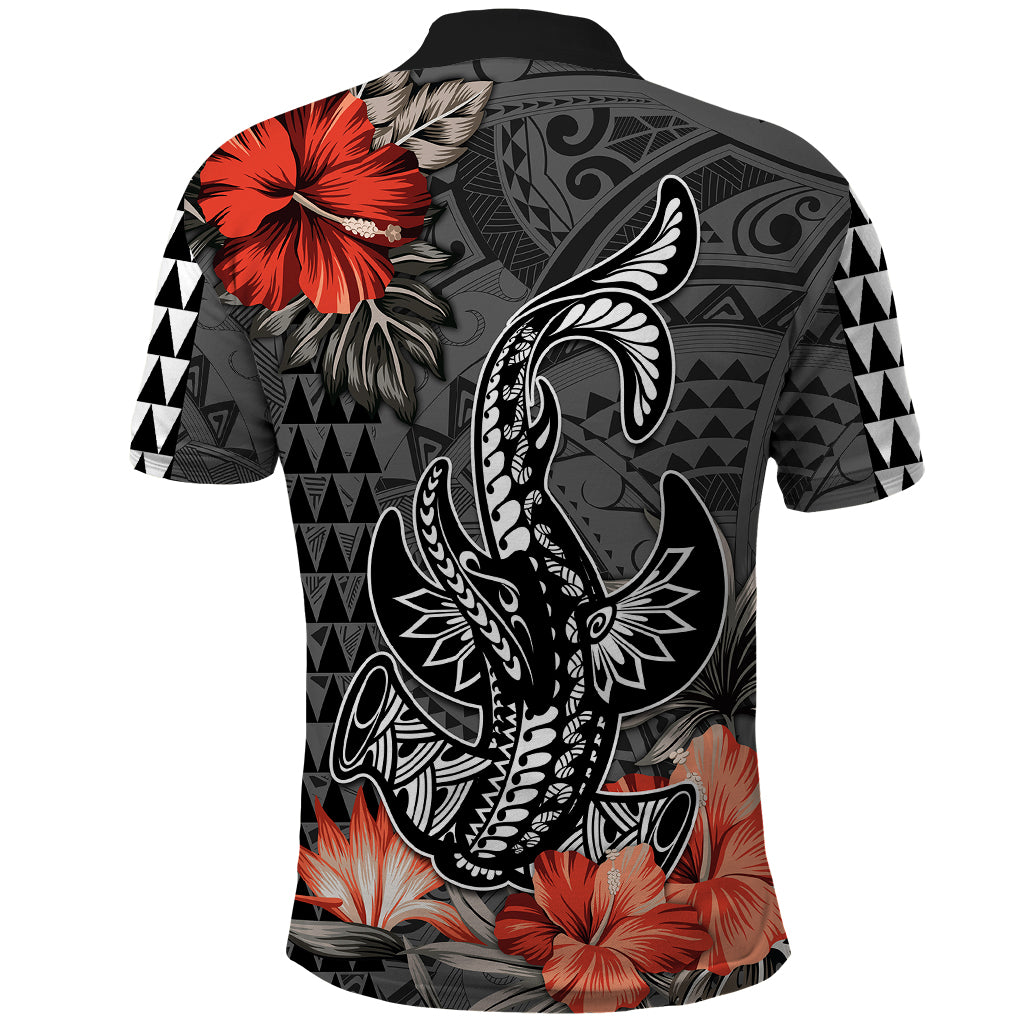 Custom Hawaii Hammerhead Shark Polo Shirt Polynesian Vintage Vibes LT9 - Polynesian Pride