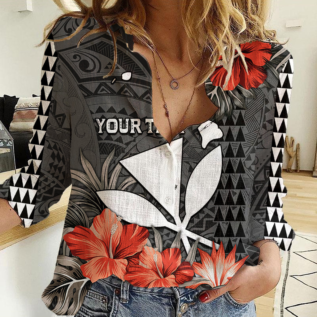 Personalised Hawaii Kanaka Maoli Women Casual Shirt Polynesian Vintage Vibes LT9 Female Black - Polynesian Pride