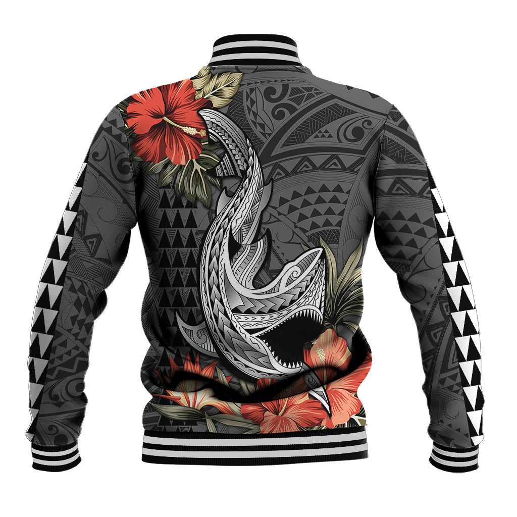 Personalised Hawaii Shark Tattoo Baseball Jacket Polynesian Vintage Vibes LT9 - Polynesian Pride