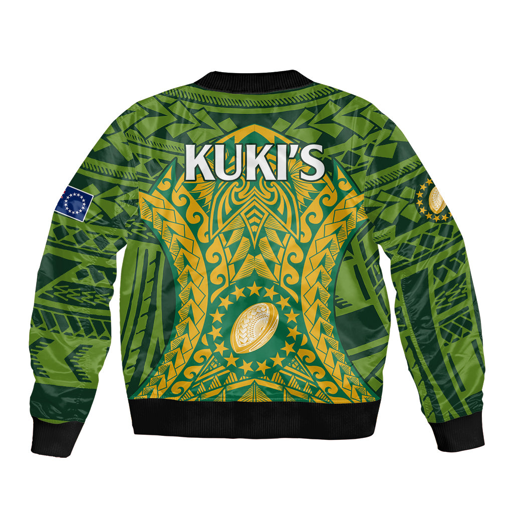 Cook Islands Rugby Sleeve Zip Bomber Jacket Kukis Athletic Style LT9 - Polynesian Pride
