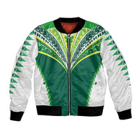 Polynesian Pride Cook Islands Rugby Bomber Jacket No1 LT9 Unisex Green - Polynesian Pride