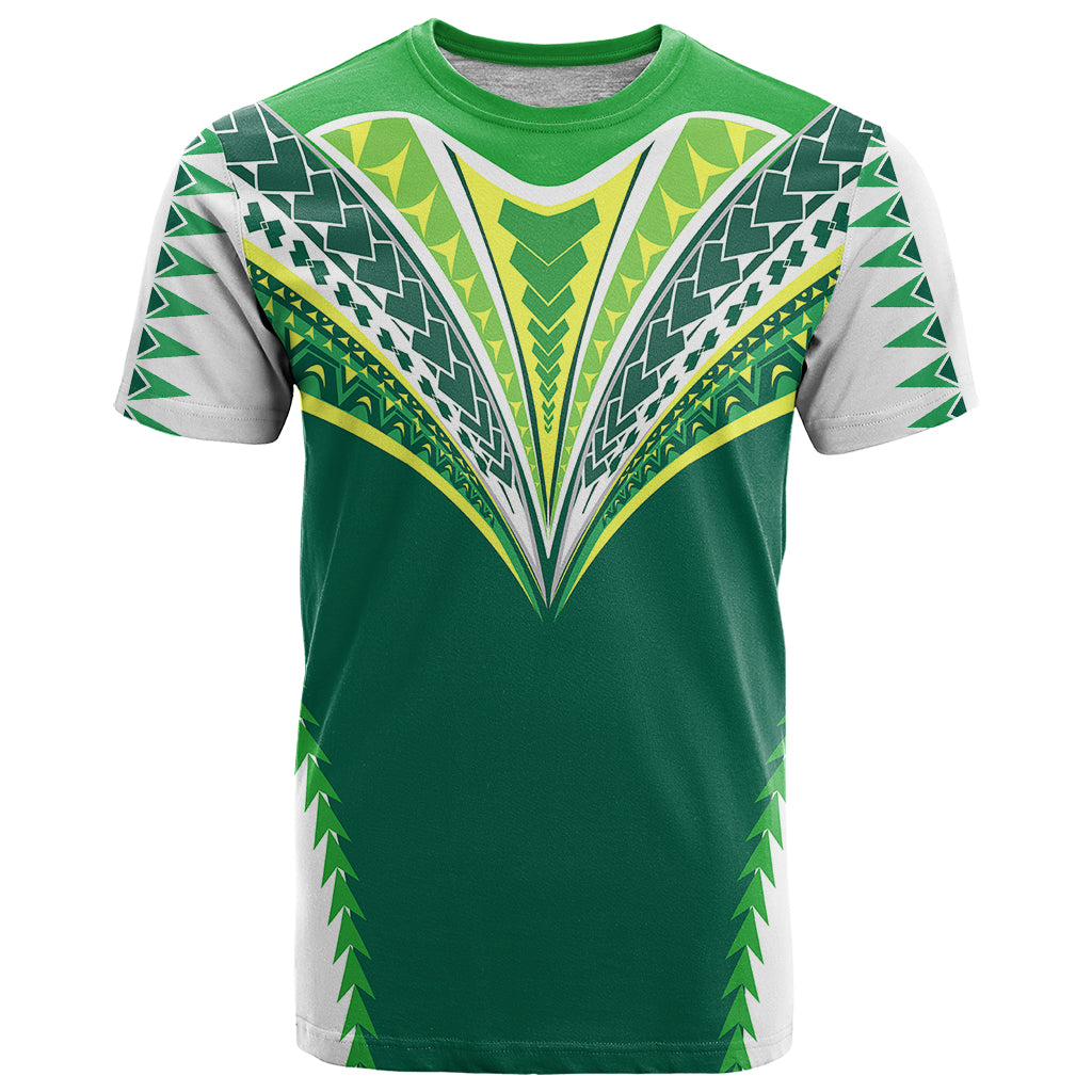 Polynesian Pride Cook Islands Rugby T Shirt No1 LT9 Green - Polynesian Pride