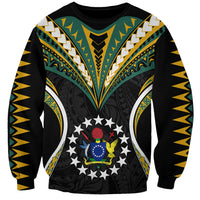 Personalised Polynesian Pride Cook Islands Sweatshirt Tribal Wave Style LT9 Unisex Black - Polynesian Pride