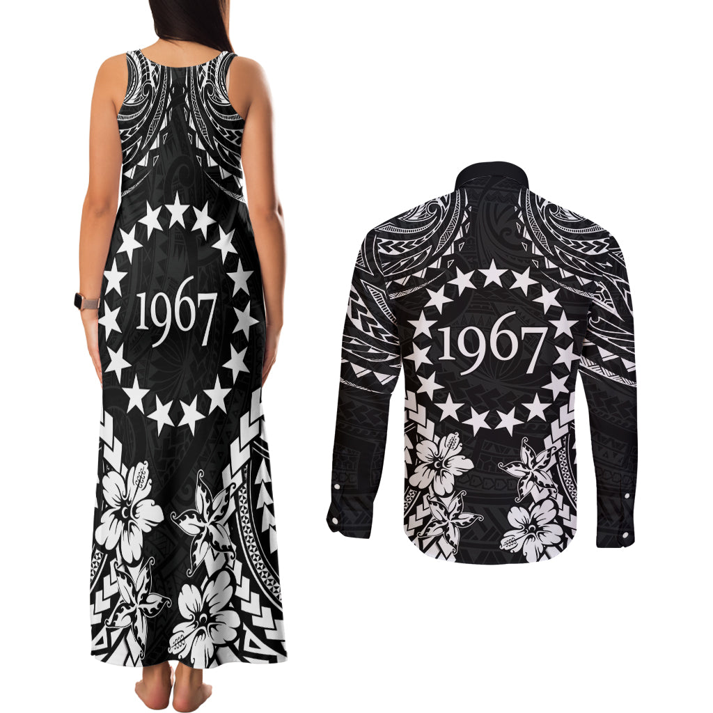 Cook Islands Ra o te Ui Ariki Est 1967 Couples Matching Tank Maxi Dress and Long Sleeve Button Shirt LT9 - Polynesian Pride