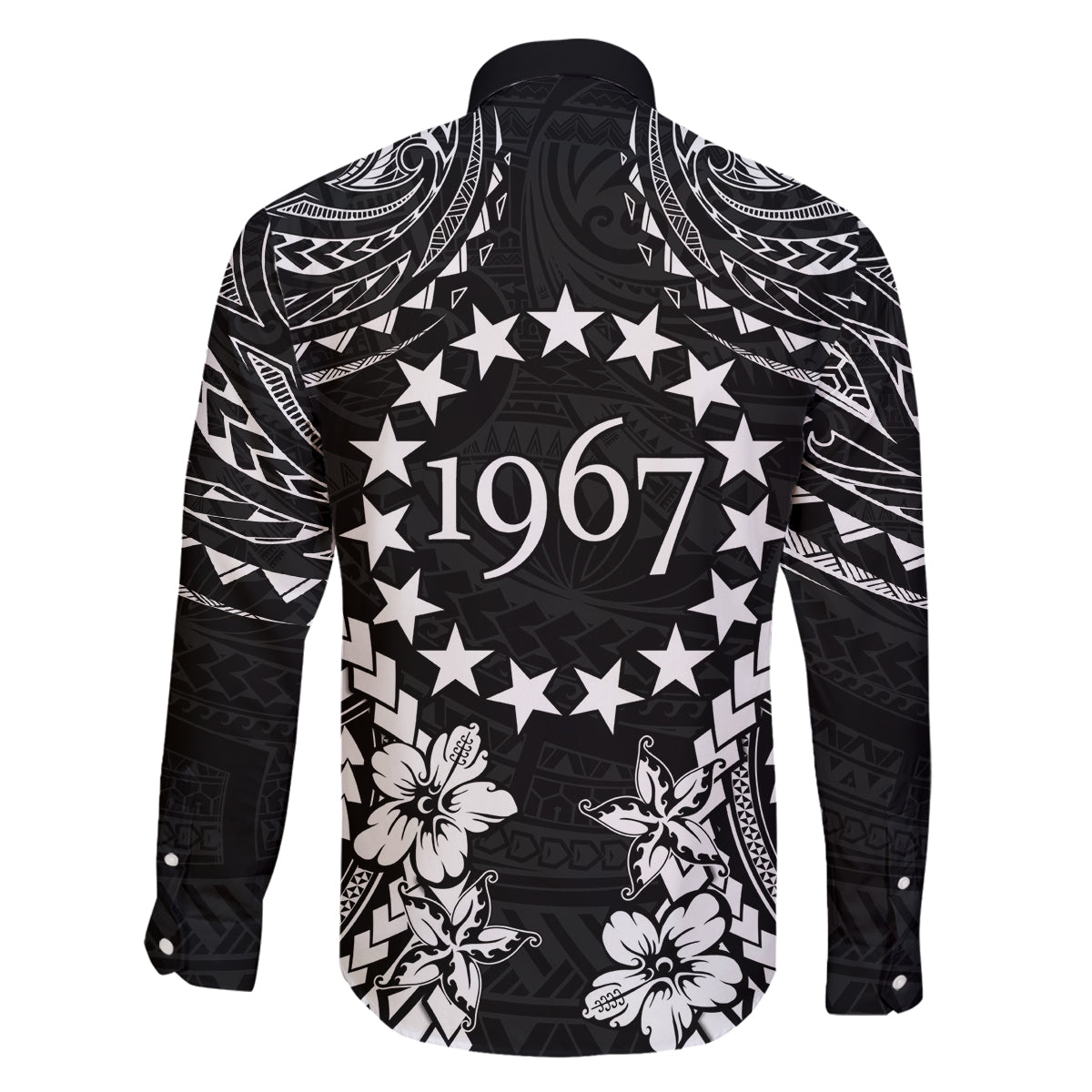 Cook Islands Ra o te Ui Ariki Est 1967 Family Matching Off The Shoulder Long Sleeve Dress and Hawaiian Shirt