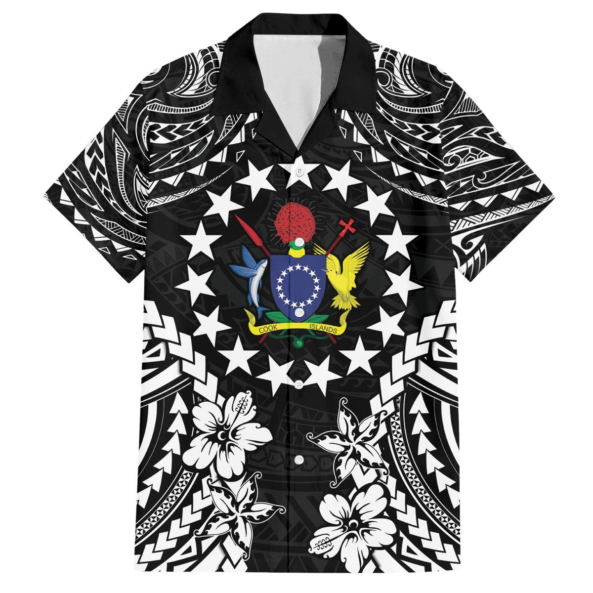 Cook Islands Ra o te Ui Ariki Est 1967 Hawaiian Shirt LT9 Black - Polynesian Pride