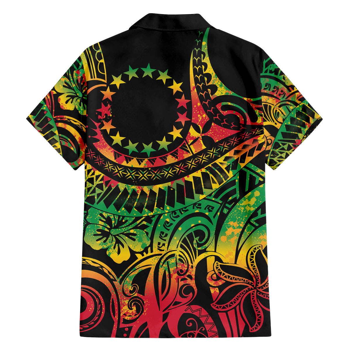 Cook Islands 15 Stars Family Matching Summer Maxi Dress and Hawaiian Shirt Kuki Airani Polynesian Tribal Wave Tattoo LT9 - Polynesian Pride