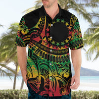 Cook Islands 15 Stars Hawaiian Shirt Kuki Airani Polynesian Tribal Wave Tattoo LT9 - Polynesian Pride