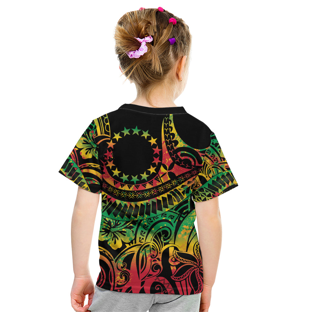 Cook Islands 15 Stars Kid T Shirt Kuki Airani Polynesian Tribal Wave Tattoo LT9 - Polynesian Pride