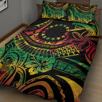 Cook Islands 15 Stars Quilt Bed Set Kuki Airani Polynesian Tribal Wave Tattoo