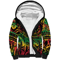 Cook Islands 15 Stars Sherpa Hoodie Kuki Airani Polynesian Tribal Wave Tattoo