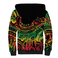 Cook Islands 15 Stars Sherpa Hoodie Kuki Airani Polynesian Tribal Wave Tattoo