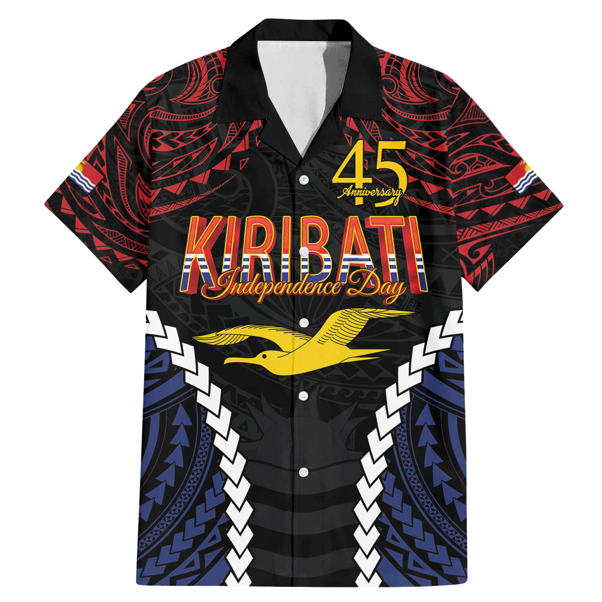 Kiribati 45th Anniversary Independence Day Family Matching Mermaid Dress and Hawaiian Shirt Since 1979