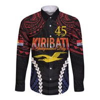 Kiribati 45th Anniversary Independence Day Long Sleeve Button Shirt Since 1979 LT9 Unisex Black - Polynesian Pride