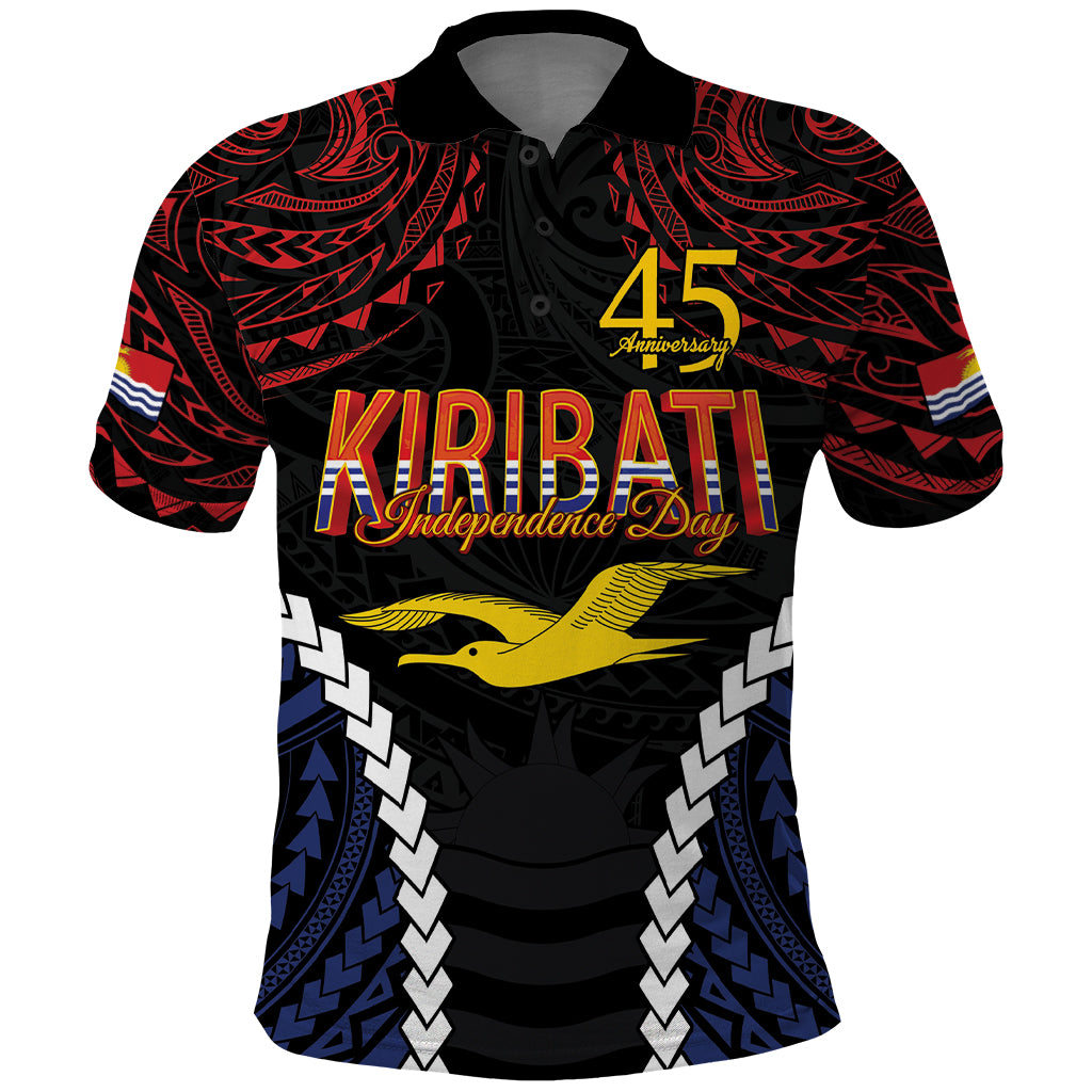 Kiribati 45th Anniversary Independence Day Polo Shirt Since 1979 LT9 Black - Polynesian Pride