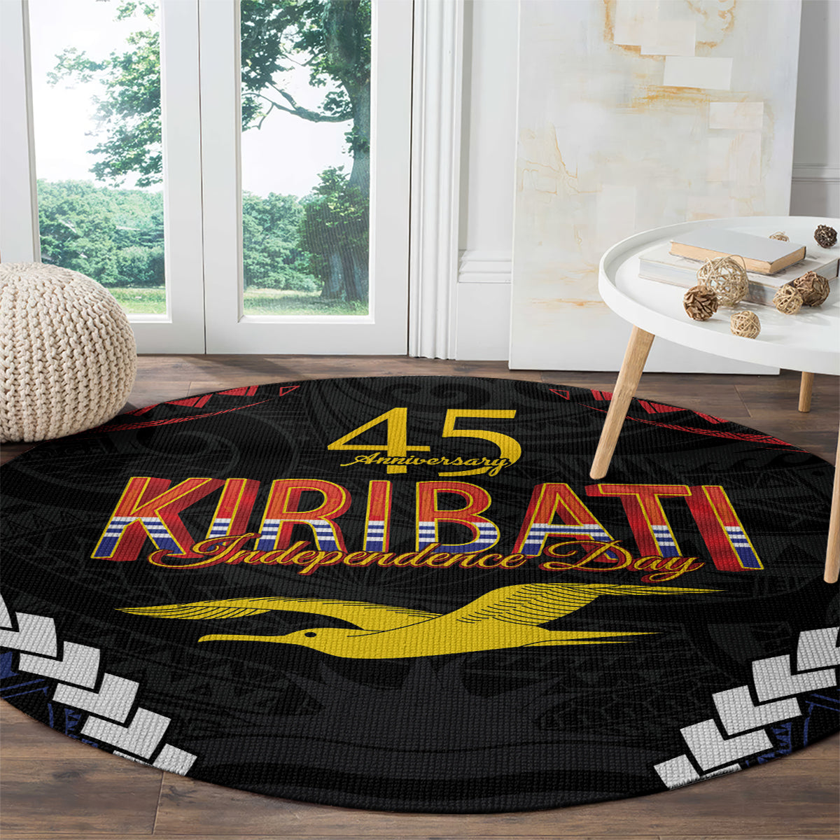 Kiribati 45th Anniversary Independence Day Round Carpet Since 1979 LT9 - Polynesian Pride
