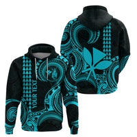 Custom King Kamehameha Day Hawaii Hoodie Paradise of the Pacific Tribal Kakau Aqua LT9 - Polynesian Pride